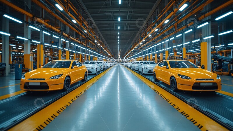 高清大图下载【趣麦麦图】汽车工厂装配线