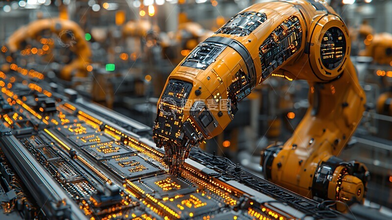 高清大图下载【趣麦麦图】机械臂微芯片组装