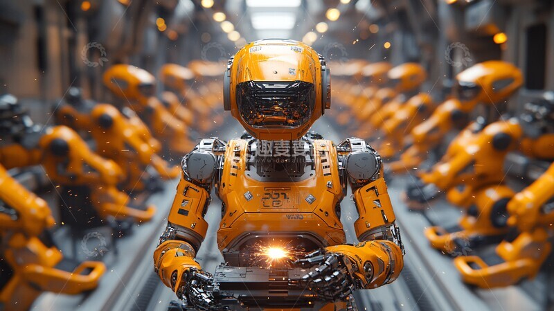 高清大图下载【趣麦麦图】机器人焊接汽车框架