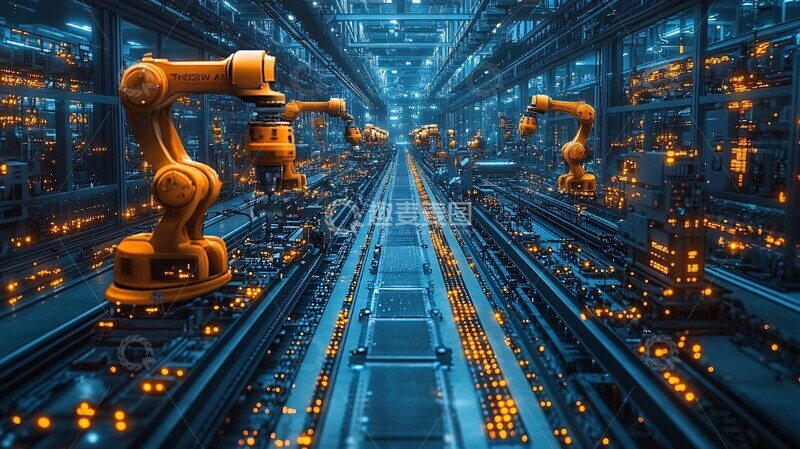 高清大图下载【趣麦麦图】工业自动化协作