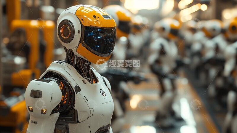 高清大图下载【趣麦麦图】工厂机器人生产线