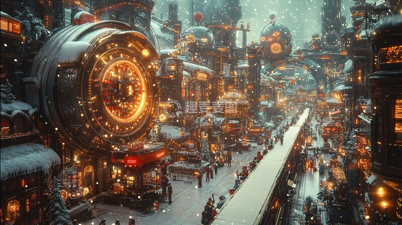 高清大图下载【趣麦麦图】机械工厂节日装饰