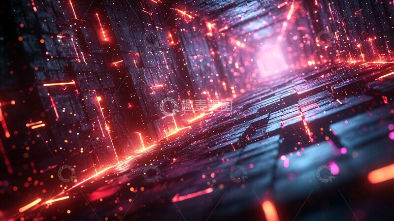 高清大图下载【趣麦麦图】几何光环漂浮空间