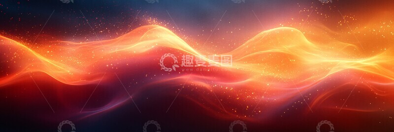 高清大图下载【趣麦麦图】暖光波浪几何图