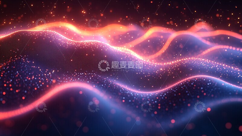 高清大图下载【趣麦麦图】数字波光背景