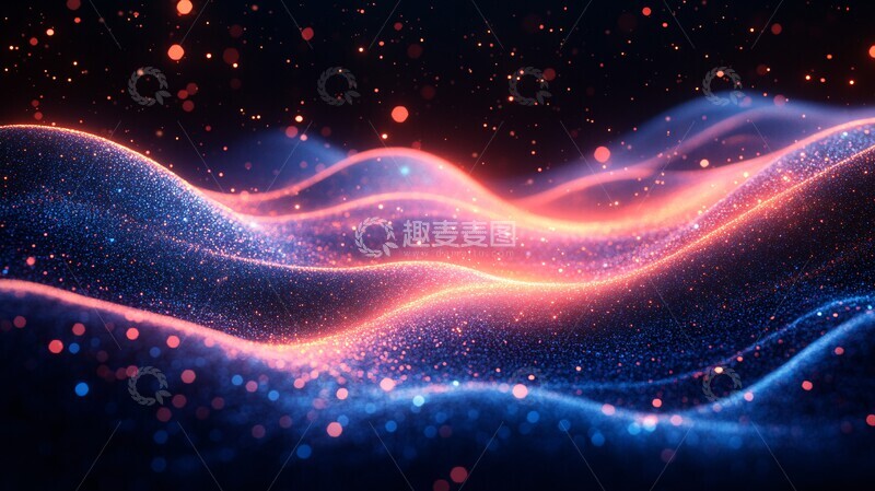 高清大图下载【趣麦麦图】数字波光背景3