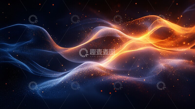 高清大图下载【趣麦麦图】深色背景光波设计3