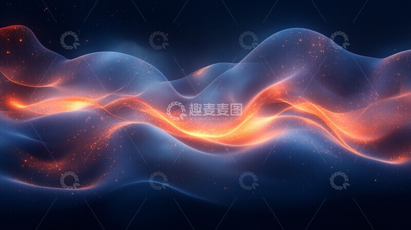 高清大图下载【趣麦麦图】深色背景光波设计1