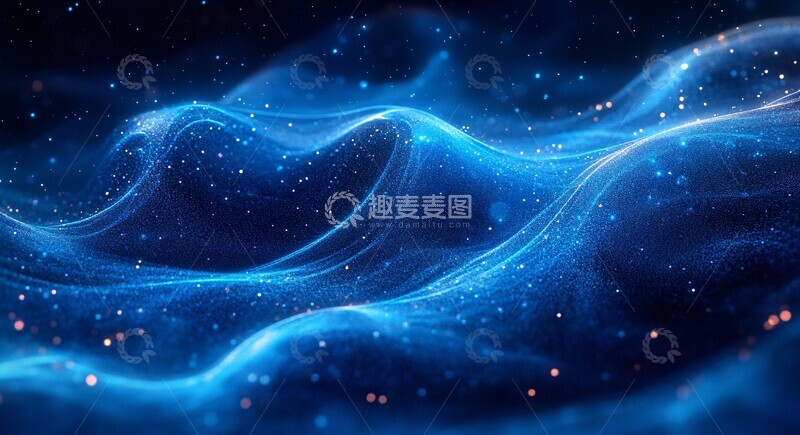 高清大图下载【趣麦麦图】蓝背景曲线形状1