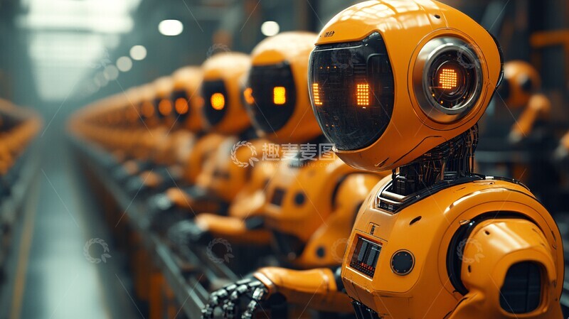 高清大图下载【趣麦麦图】-电子工厂机械臂