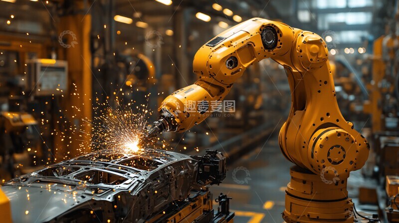 高清大图下载【趣麦麦图】机器人焊接汽车框架3