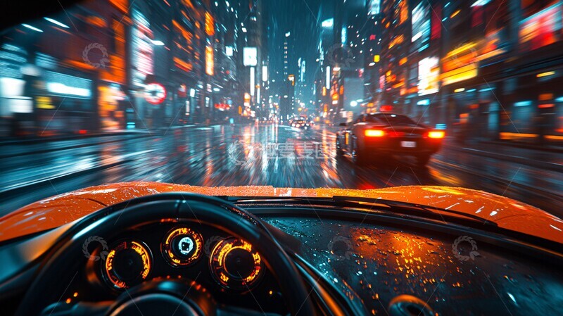 高清大图下载【趣麦麦图】夜色飙车夜色飙车街道