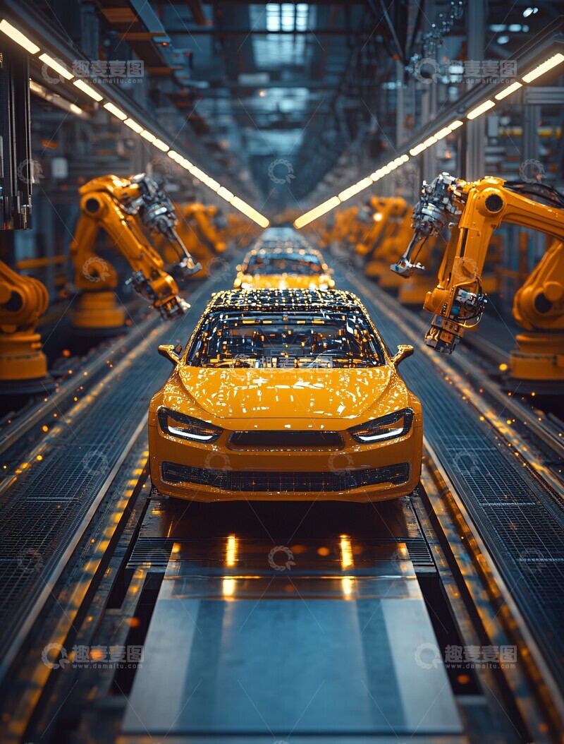 高清大图下载【趣麦麦图】机器人汽车生产2