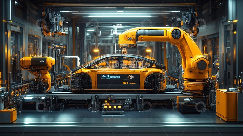 高清大图下载【趣麦麦图】电动车辆装配线