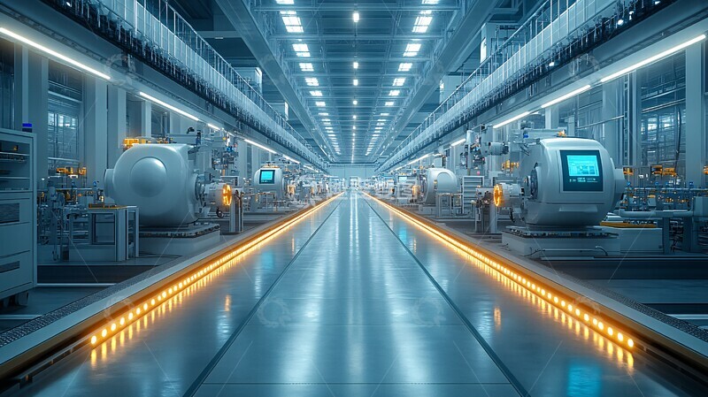 高清大图下载【趣麦麦图】白色工厂与机器人1