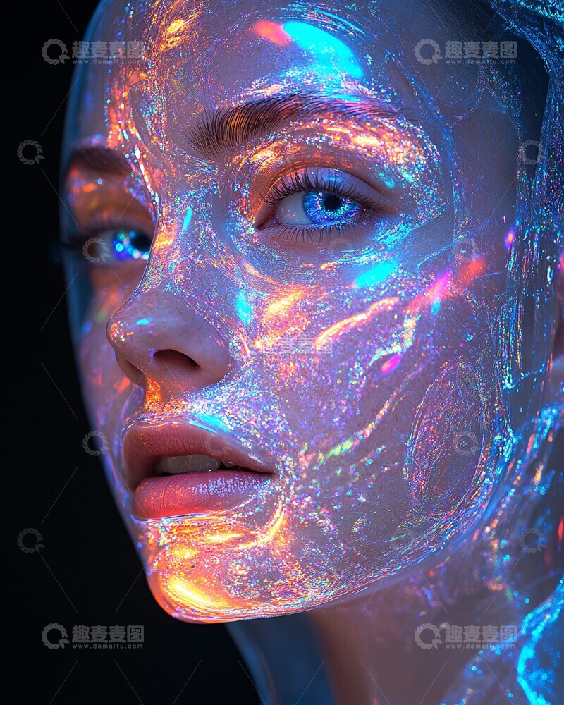 高清大图下载【趣麦麦图】透明面罩发光人物3