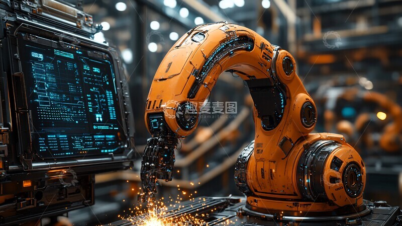 高清大图下载【趣麦麦图】机械臂焊接工厂1