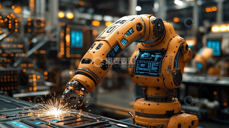 高清大图下载【趣麦麦图】机械臂焊接工厂2