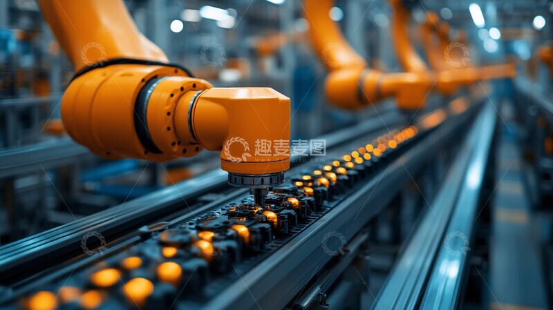 高清大图下载【趣麦麦图】工厂装配线机械臂2