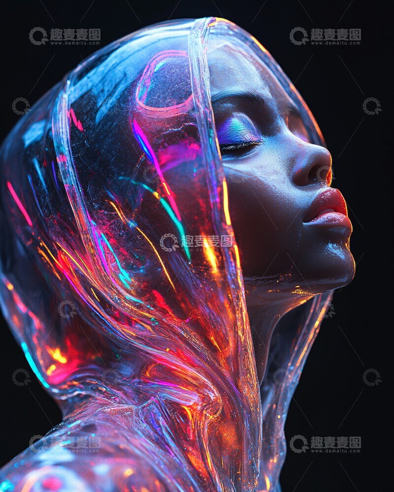 高清大图下载【趣麦麦图】透明面罩发光人物2