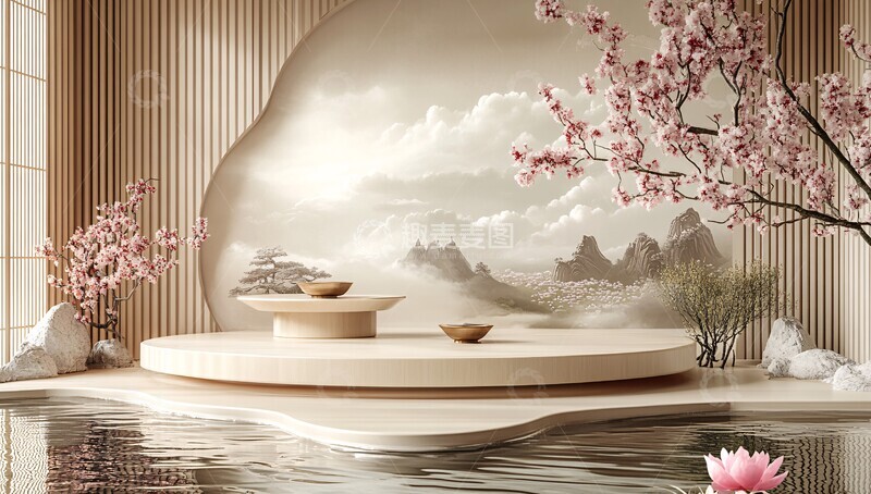 高清大图下载【趣麦麦图】云水禅心樱花植物金色3