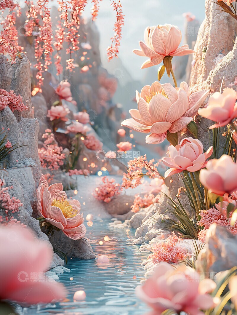 高清大图下载【趣麦麦图】牡丹花园羊毛景观
