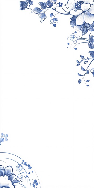 青花瓷纹样青花白瓷纹样