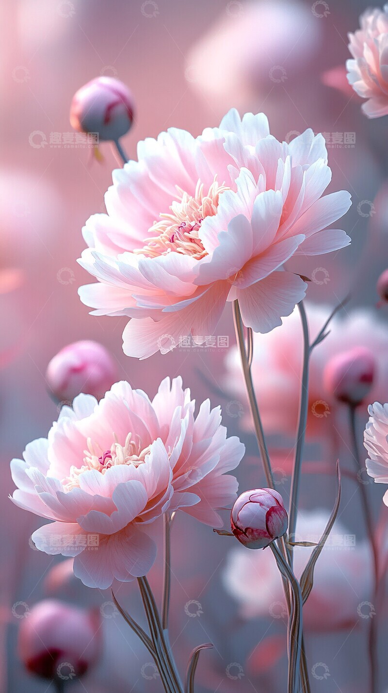高清大图下载【趣麦麦图】粉色白色芍药花瓣1