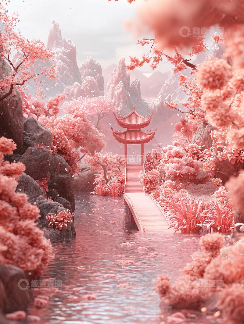 高清大图下载【趣麦麦图】牡丹花园羊毛景观2