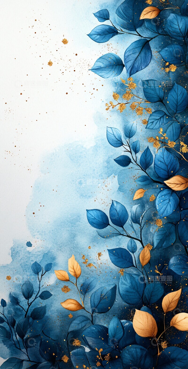 高清大图下载【趣麦麦图】水彩花卉边框背景2