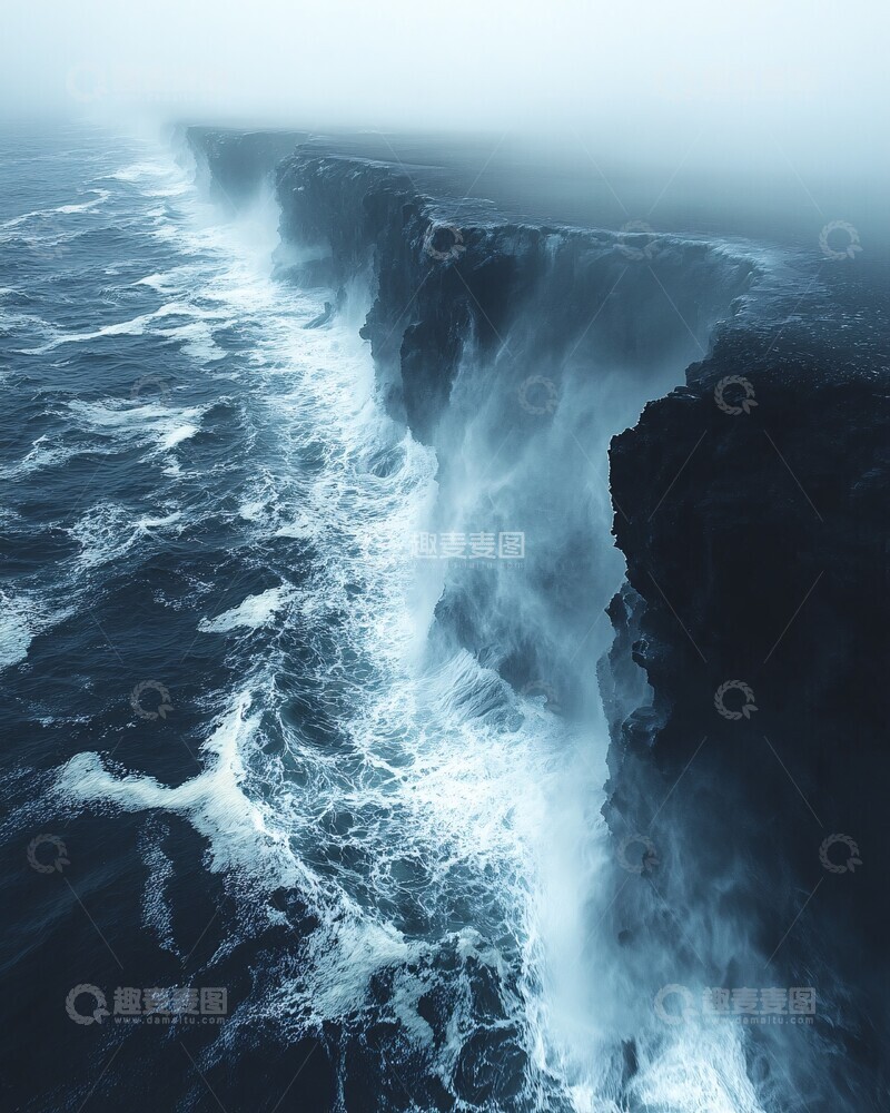 高清大图下载【趣麦麦图】黑沙海雾黑沙摄影空拍1