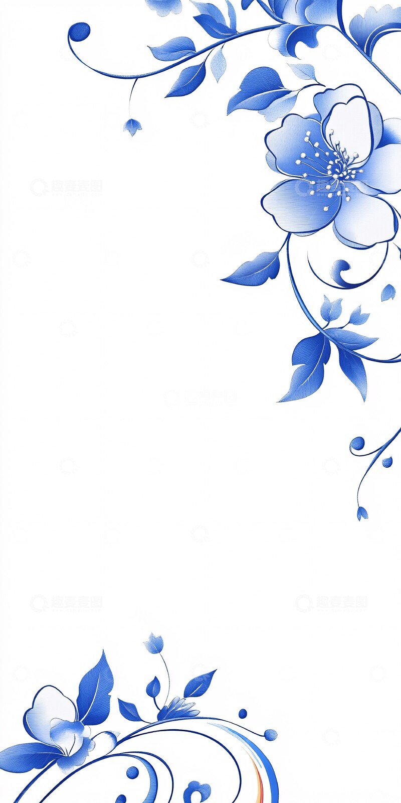 高清大图下载【趣麦麦图】青花瓷纹样青花白瓷纹样2