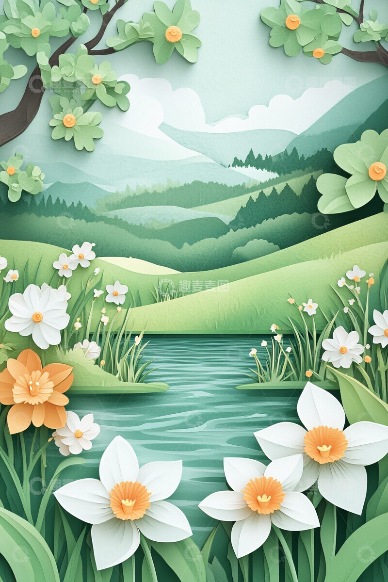 高清大图下载【趣麦麦图】春日花丛景观1