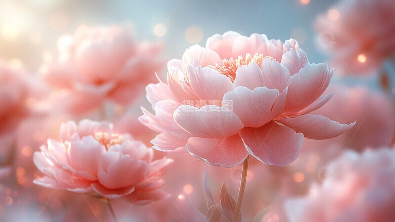 高清大图下载【趣麦麦图】淡粉白牡丹花