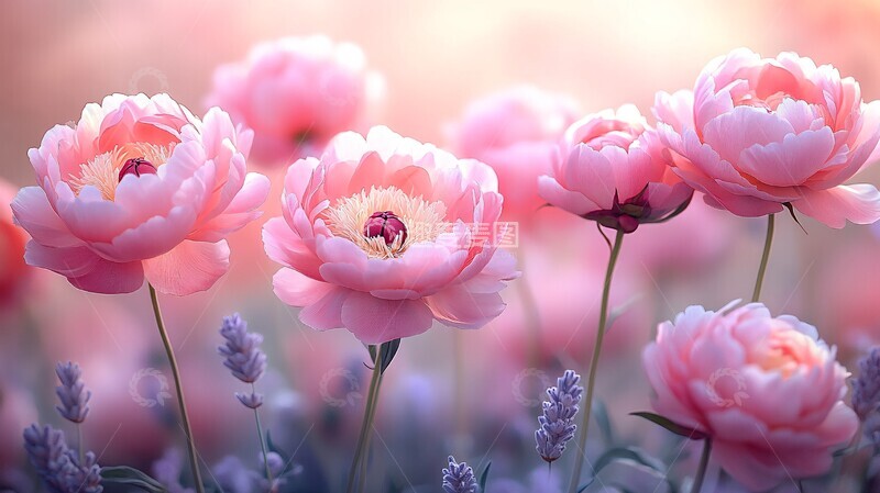 高清大图下载【趣麦麦图】牡丹花梦幻背景