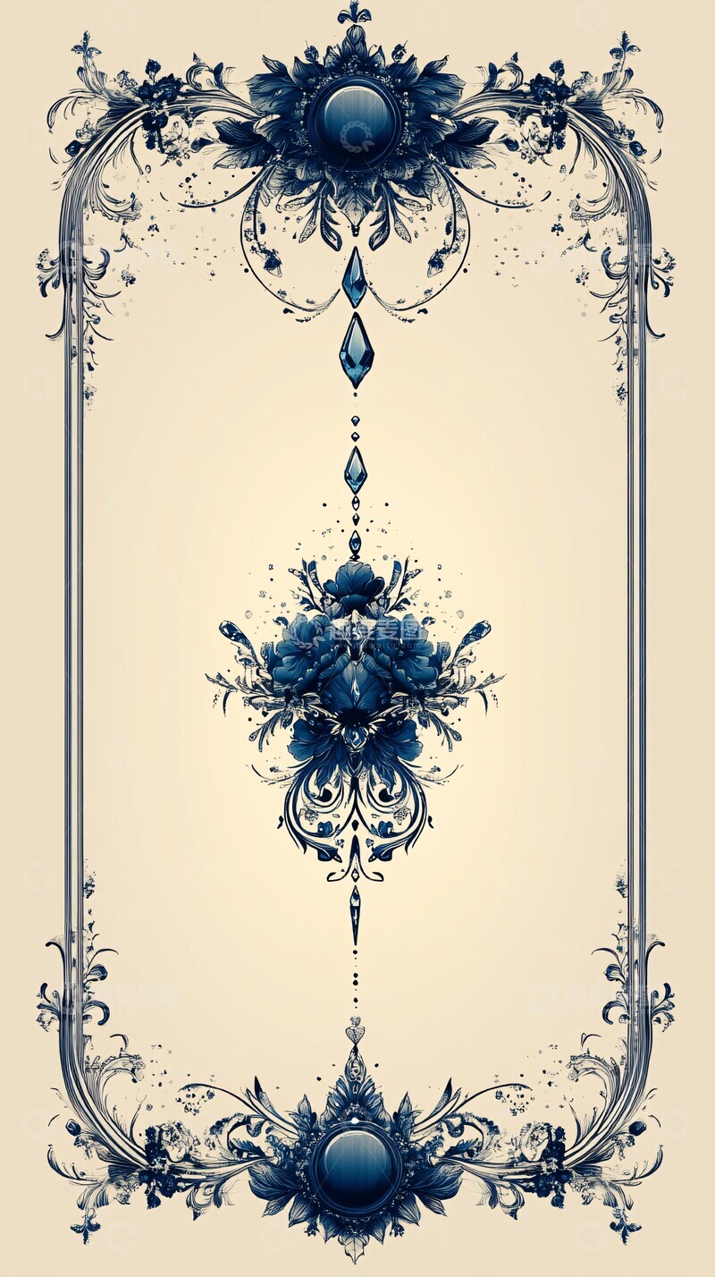 蓝线白底装饰框1