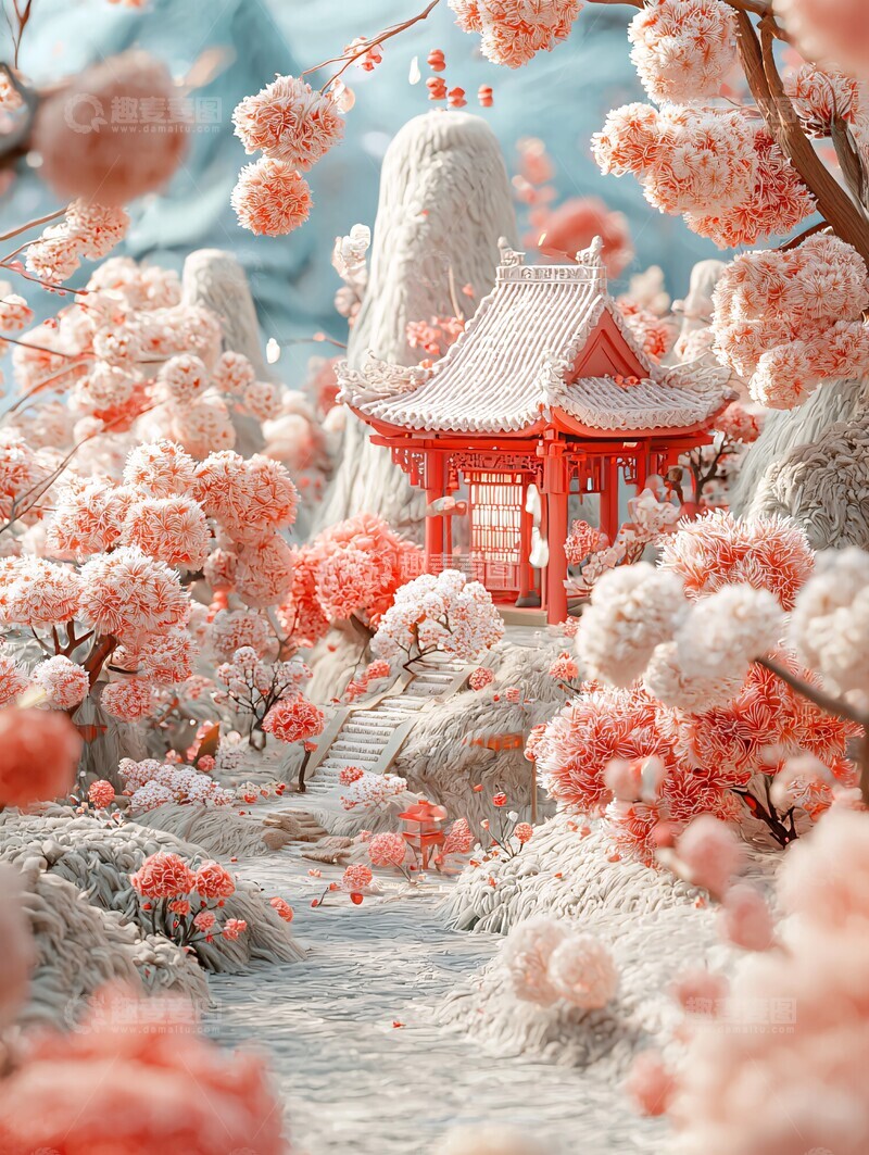 高清大图下载【趣麦麦图】牡丹花园羊毛景观3