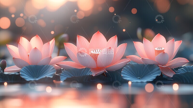 高清大图下载【趣麦麦图】三绣莲花侧影图1