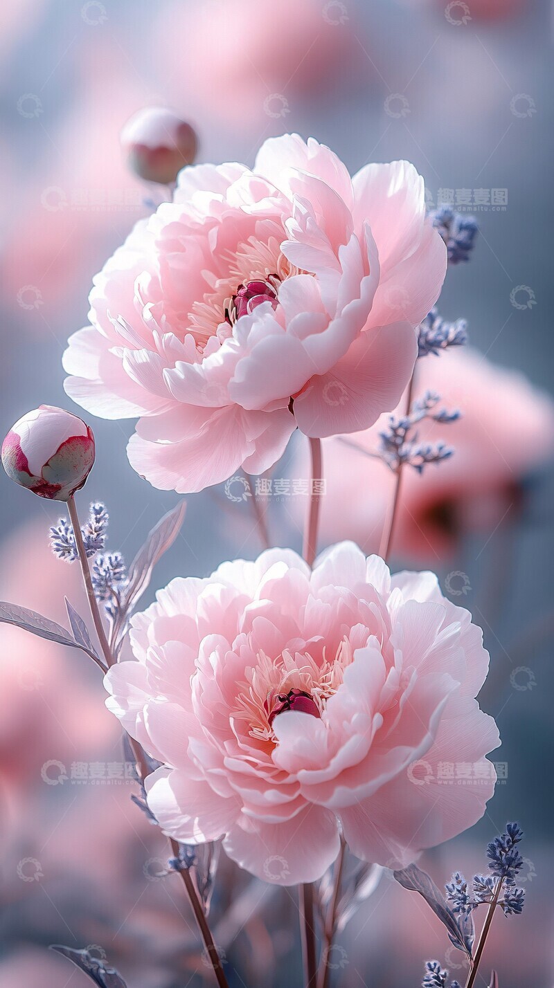高清大图下载【趣麦麦图】粉色白色芍药花瓣