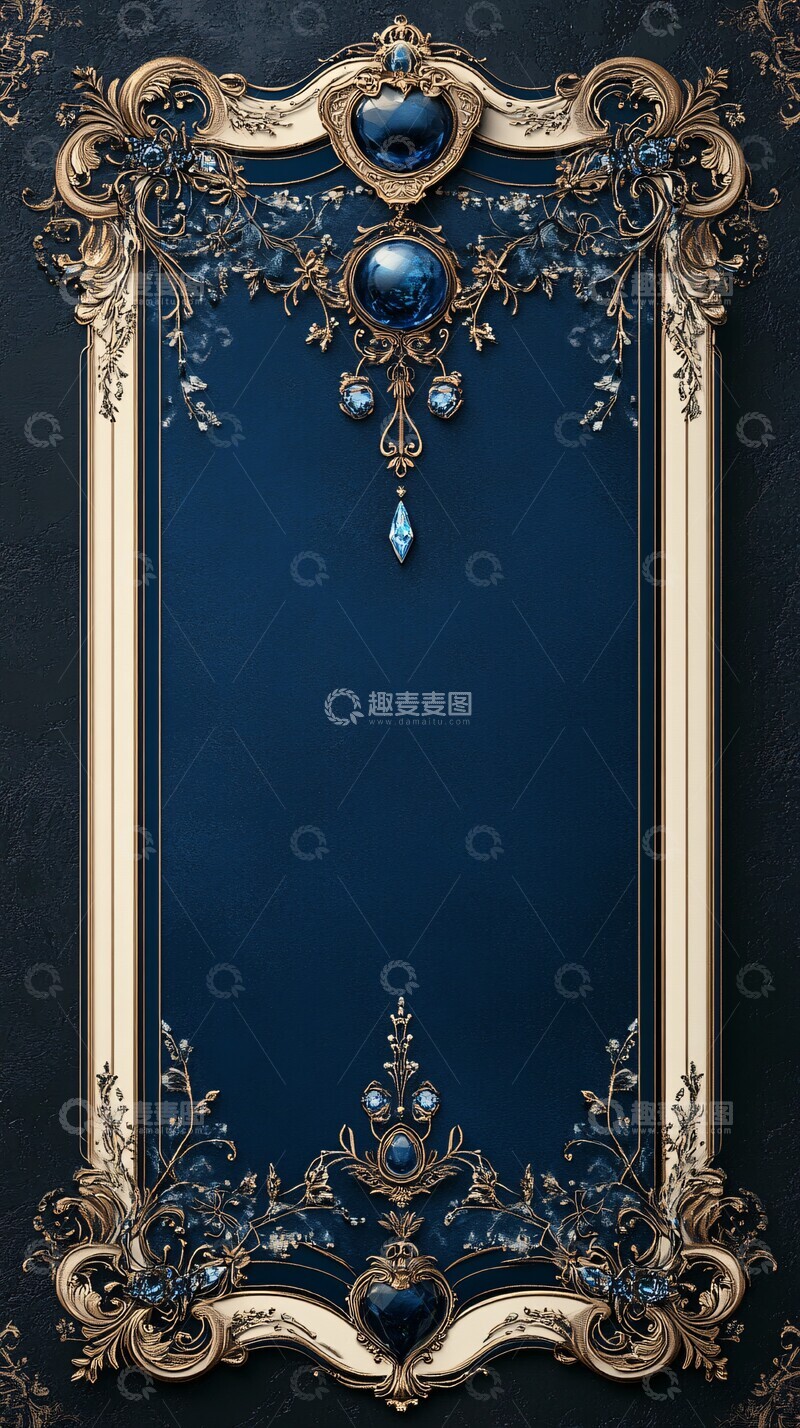 蓝线白底装饰框2