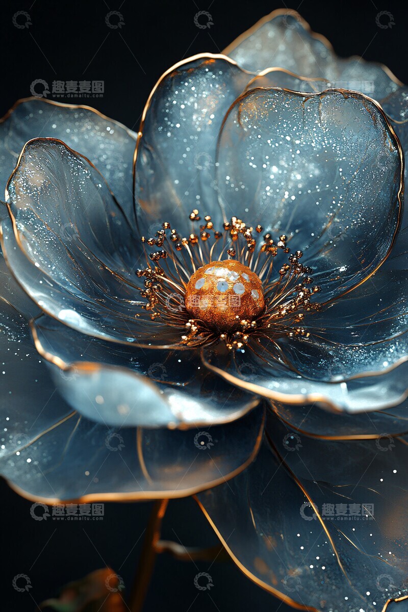 高清大图下载【趣麦麦图】-灰牡丹玻璃花