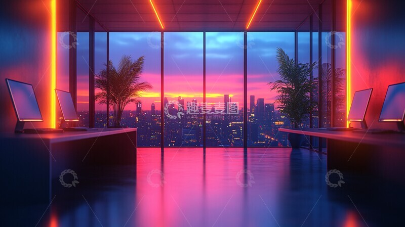 高清大图下载【趣麦麦图】办公室信息技术空间
