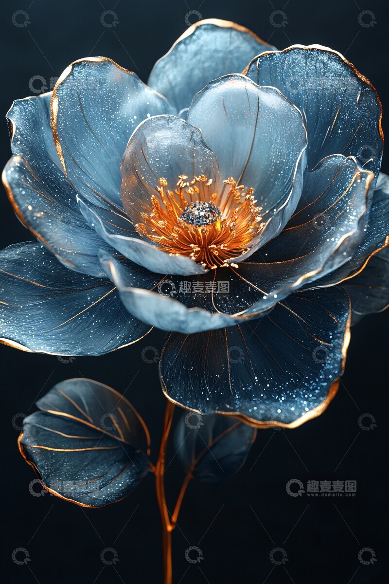 高清大图下载【趣麦麦图】灰牡丹玻璃花3