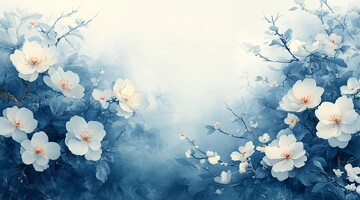 青花瓷花卉边框1