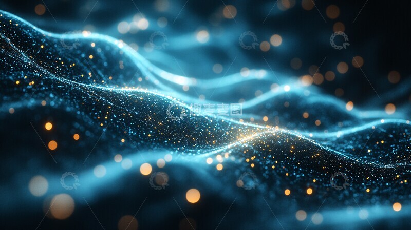 高清大图下载【趣麦麦图】蓝绿网络线网络线条未来