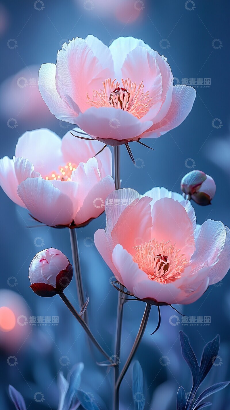 高清大图下载【趣麦麦图】芍药淡彩芍药淡彩粉色1