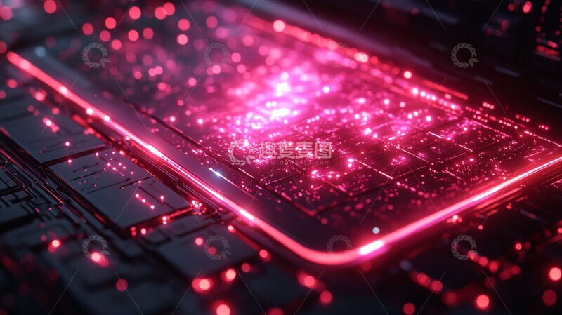 高清大图下载【趣麦麦图】电脑科技霓虹笔记本