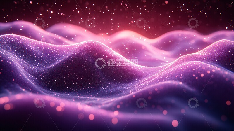 高清大图下载【趣麦麦图】紫色粒子光波