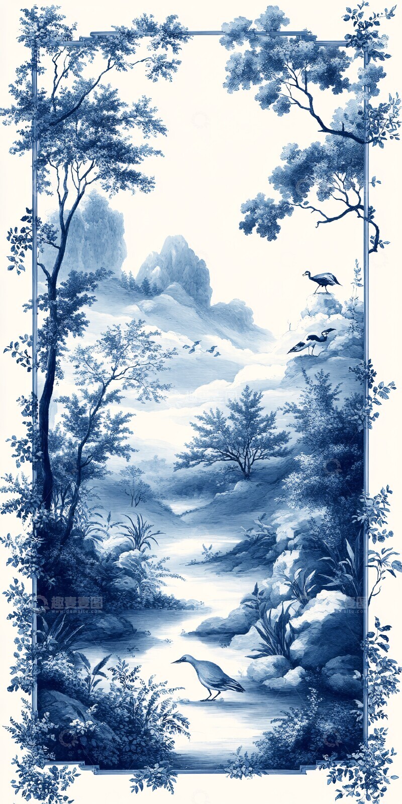 高清大图下载【趣麦麦图】动物丛林瓷边图案