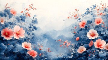 青花瓷花卉边框3